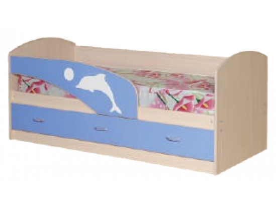 Кровать "Дельфин" 3 ящика МДФ 800х1900